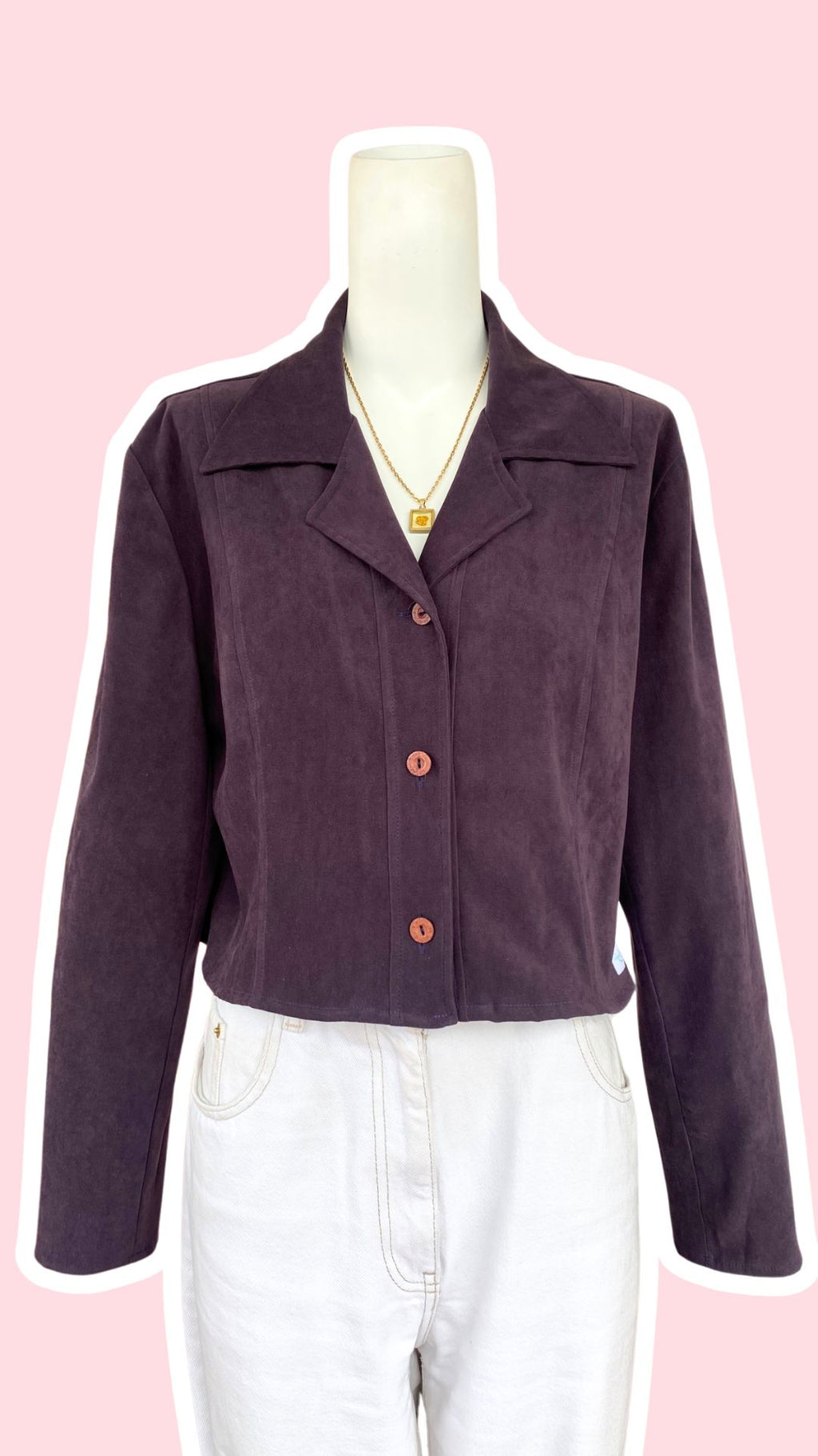 Cropped Jacket • T. 34 à 38 • Surchemise veste courte violet/prune