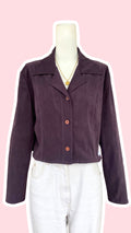 Cropped Jacket • T. 34 à 38 • Surchemise veste courte violet/prune