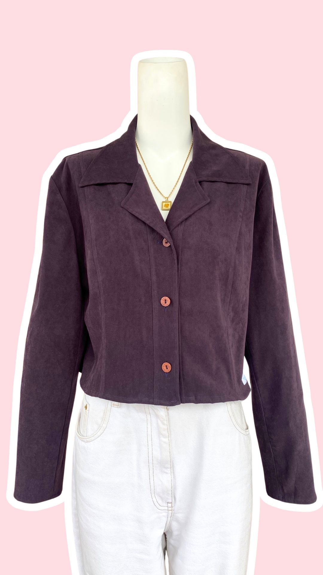 Cropped Jacket • T. 34 à 38 • Surchemise veste courte violet/prune