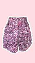 Short • T.XS/S et M • Short upcyclé violet à motifs spirales