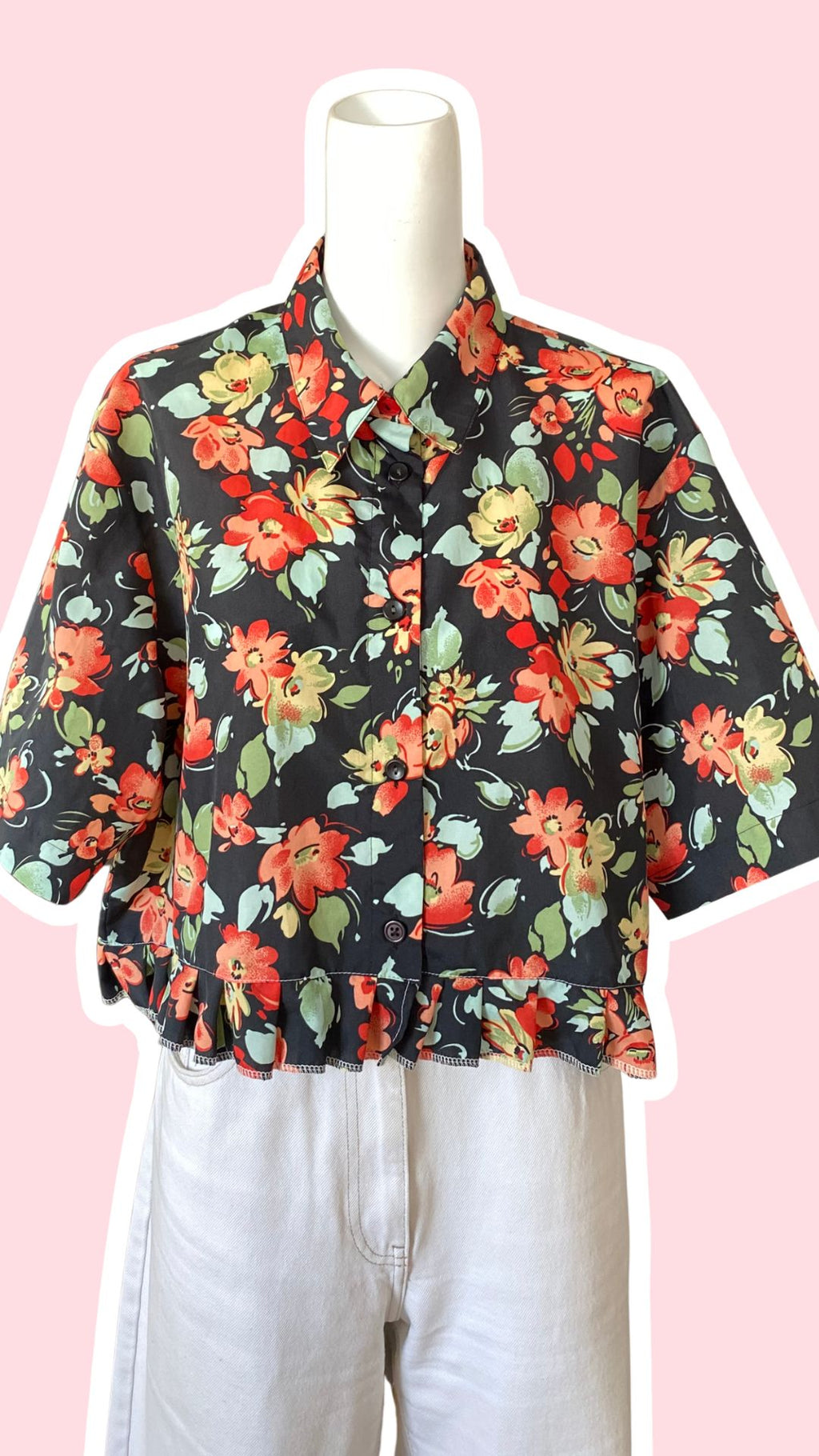 Froufrou • T. 36 à 44 • Chemise noir fleurie