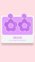 Boucles d’oreilles • Boucles en fleurs 70s violettes