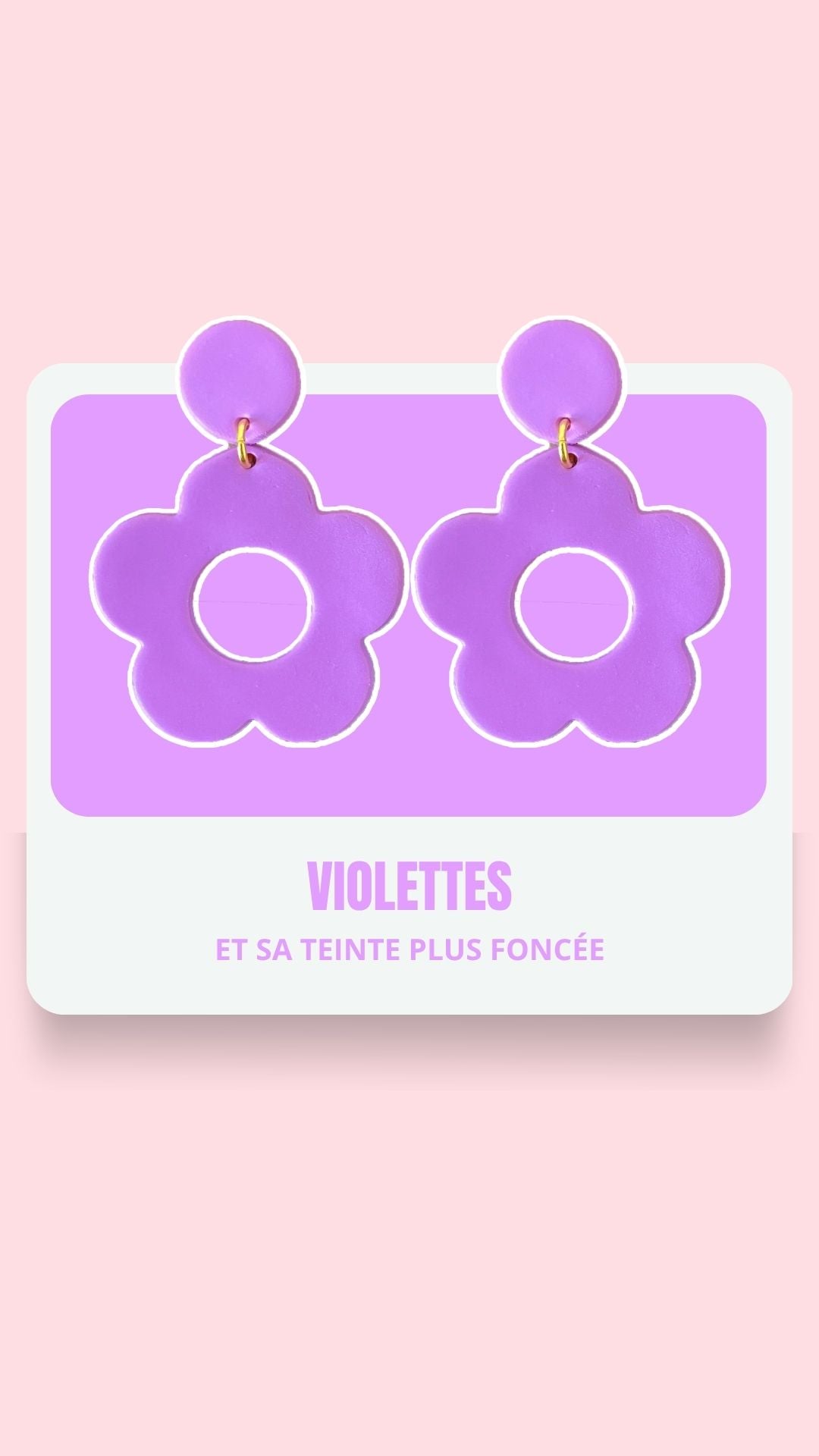 Boucles d’oreilles • Boucles en fleurs 70s violettes