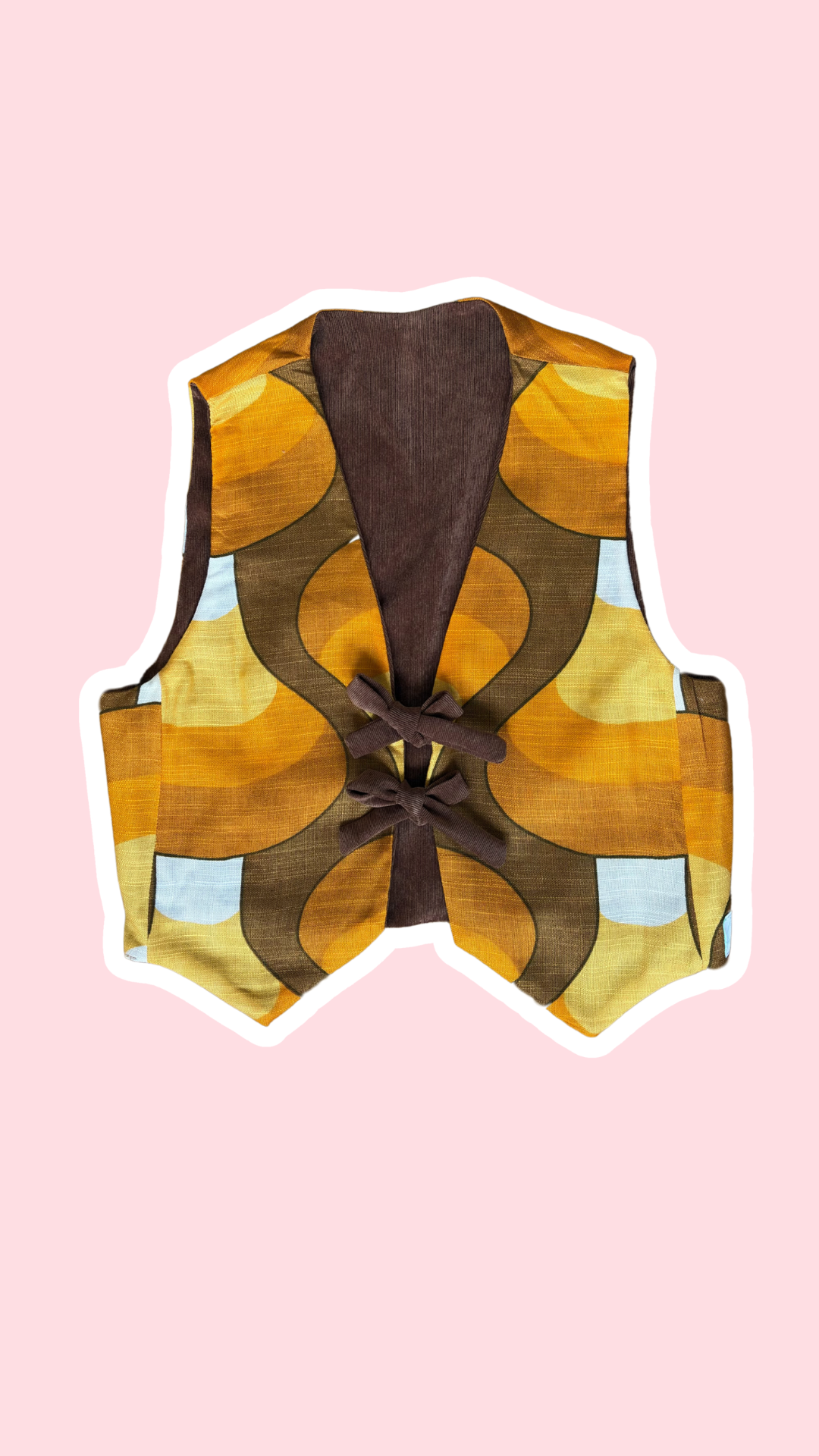 Veston réversible  • Taille unique • Veston motif années 70 et velours marron