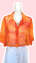 Cropped • T. 36 à 42 • Chemise transparente orange