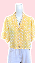 Cropped • T. 36 à 42 • Chemise jaune à pois blanc