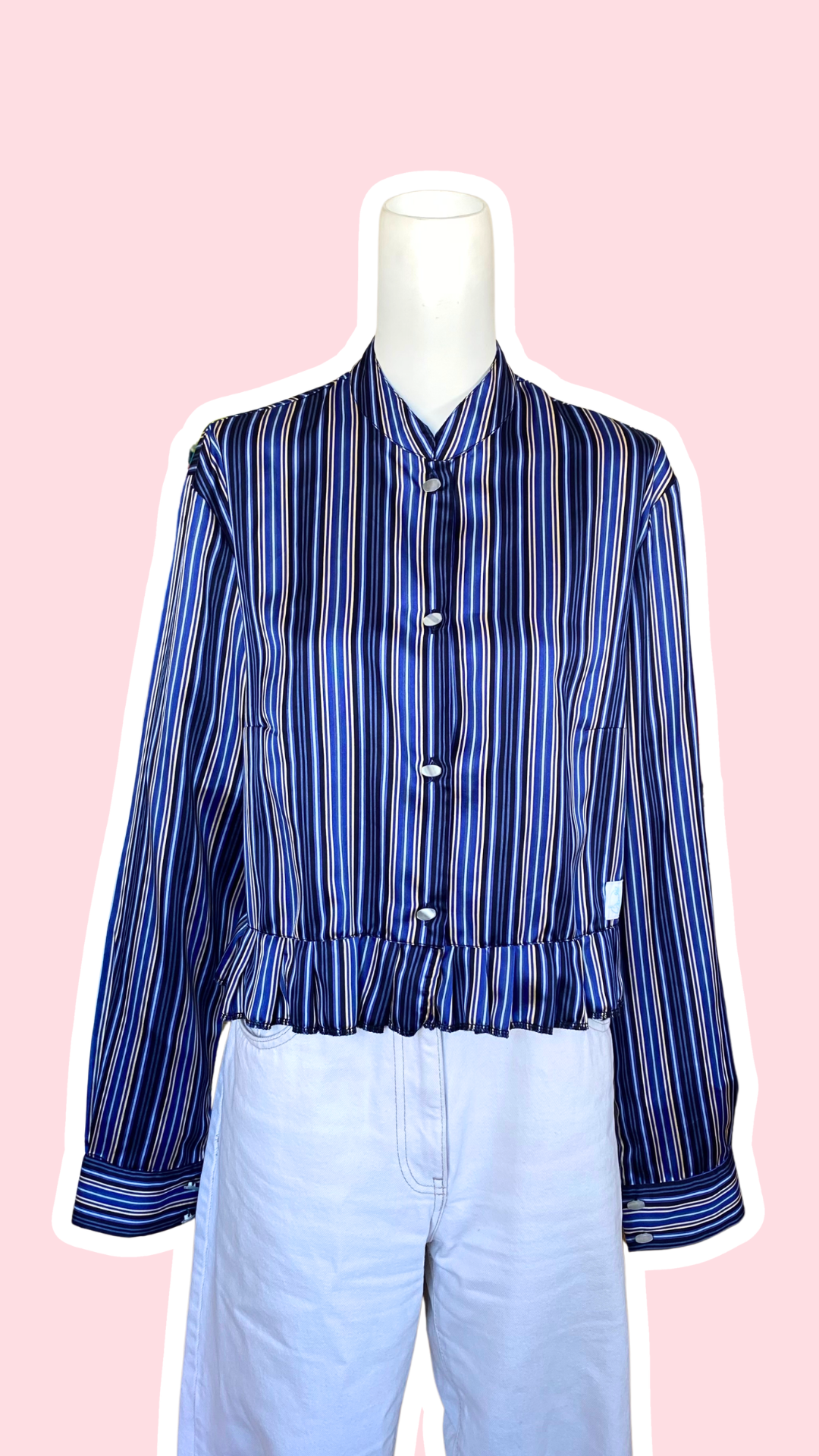 Froufrou • T. 36 à 40 • Chemise satinée à rayures jaunes et bleues