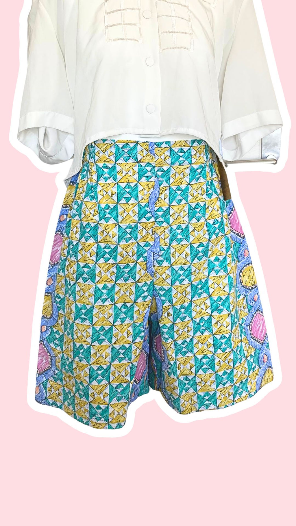 Short • T.S • Short upcyclé à motifs losanges