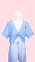 Monarque • T. 36 à 42 • Chemise/top papillon bleu ciel