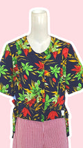 Cropped • T. 34 à 38 • Chemise marine à fleurs