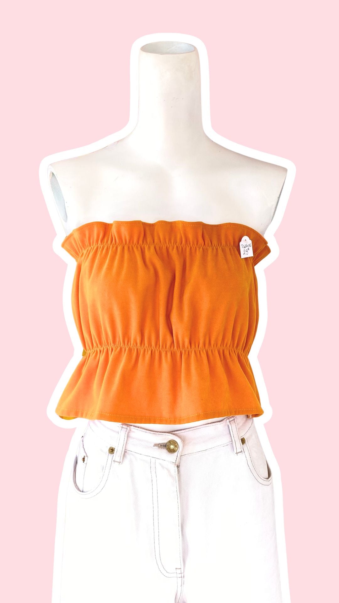 P'tis Ôh • Taille XS  • Haut bandeau suédine orange