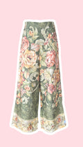 Pants • Taille L • Pantalon upcyclé tons kaki motifs floraux