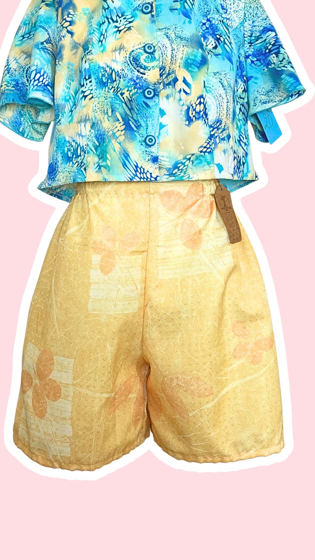 Short • T.M • Short upcyclé jaune texturé