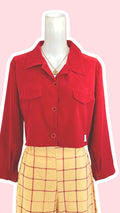 Cropped Jacket • T. 34 à 36 • Surchemise courte rouge vif