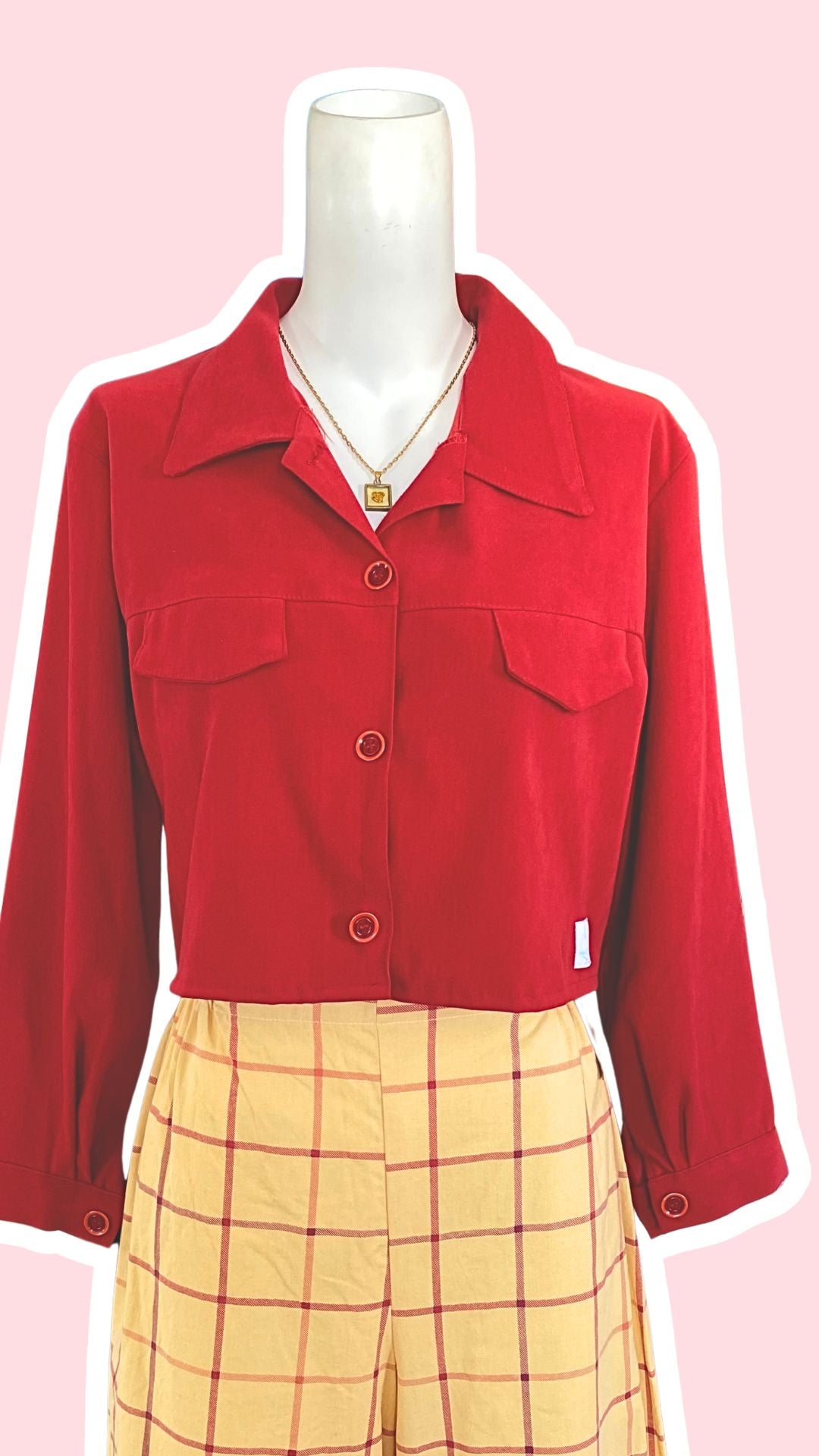Cropped Jacket • T. 34 à 36 • Surchemise courte rouge vif