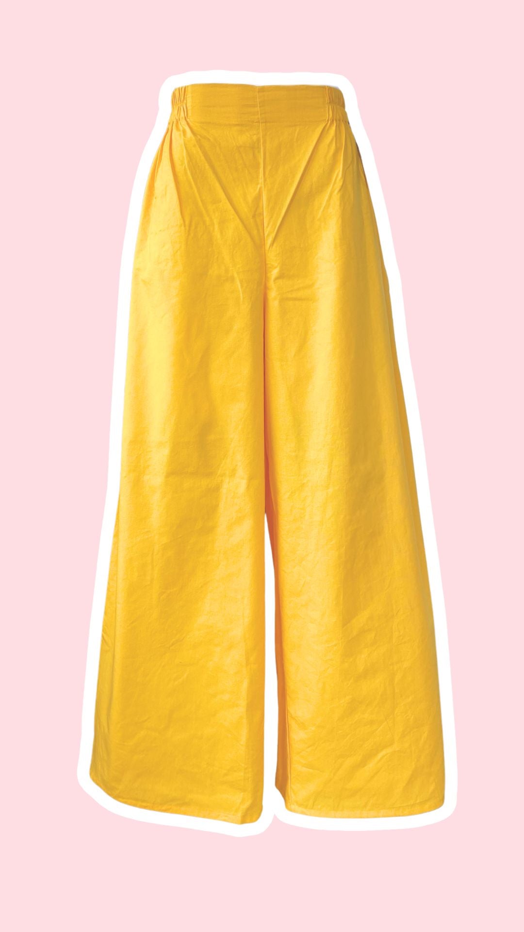 Pants • Taille M • Pantalon upcyclé coton jaune poussin