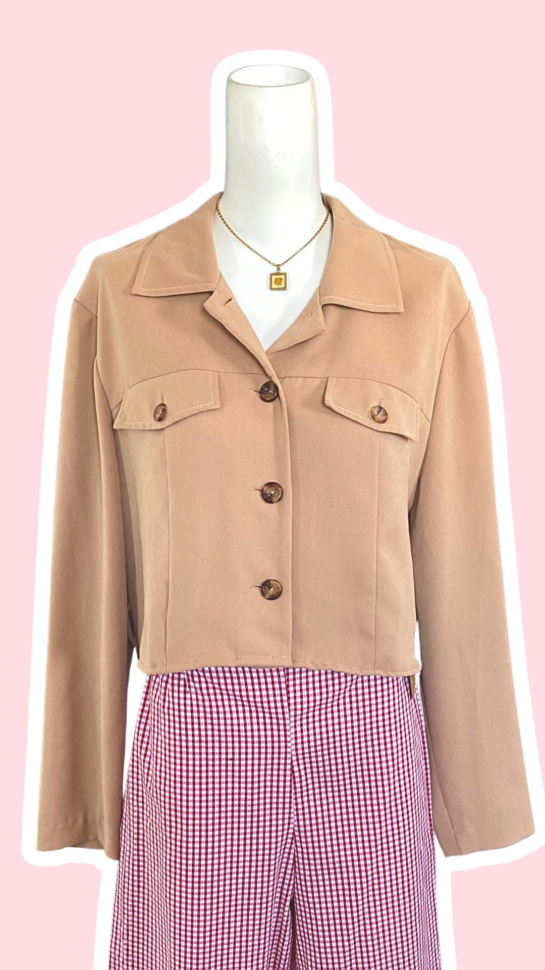 Cropped Jacket • T. 34 à 36 • Surchemise courte beige