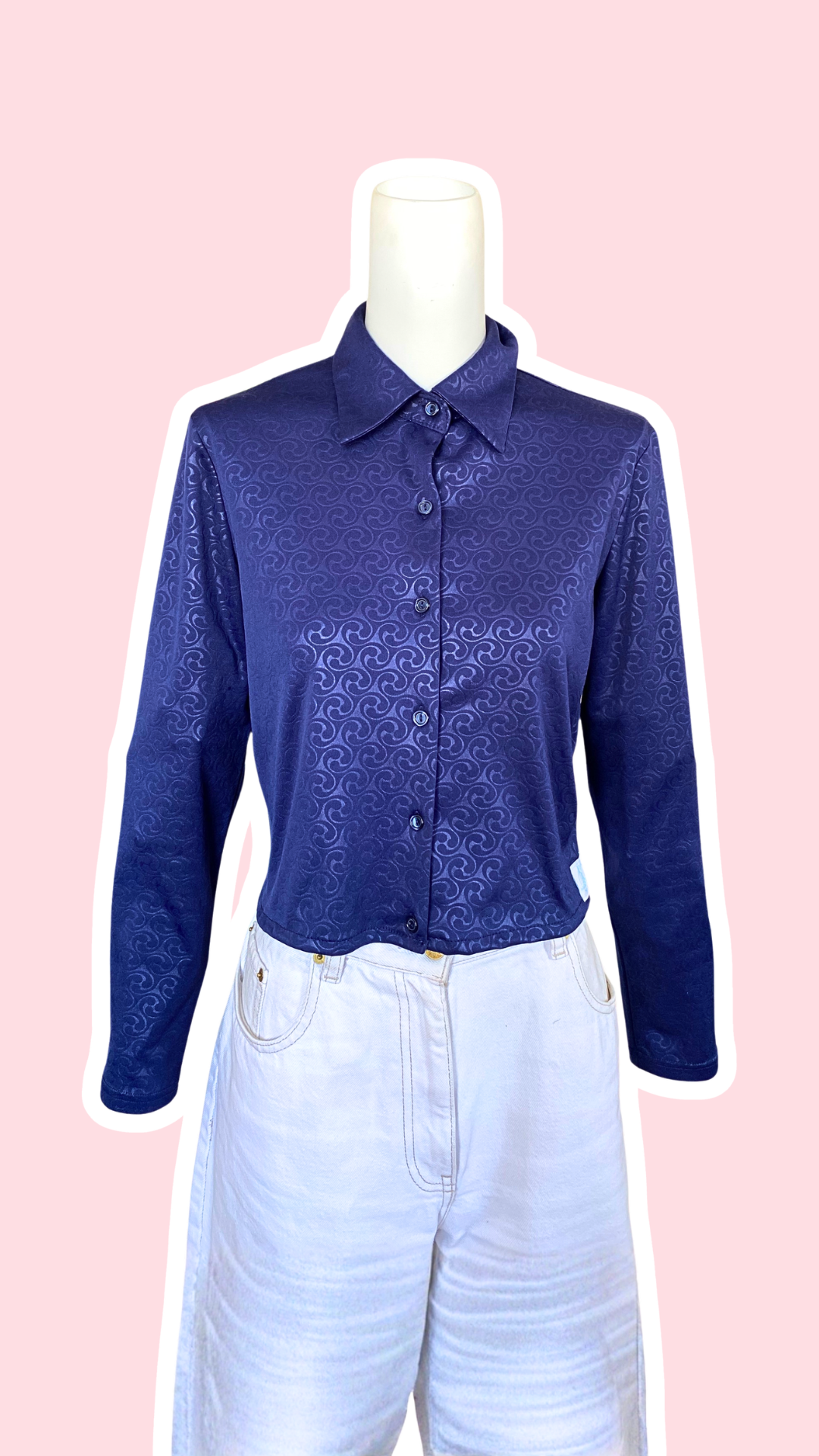 Cropped • T. 36 à 38 • Chemise courte manches longues épaisse années 70