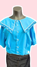 Sweaties • T.36 à 40 • Chemise grand col turquoise