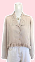 Froufrou • T. 38 à 46 • Chemise crop top beige brodée