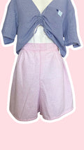 Short • T.L • Short upcyclé rose pastel motifs coeurs