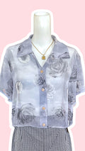 Cropped • T. 36 à 40 • Chemise transparente grise