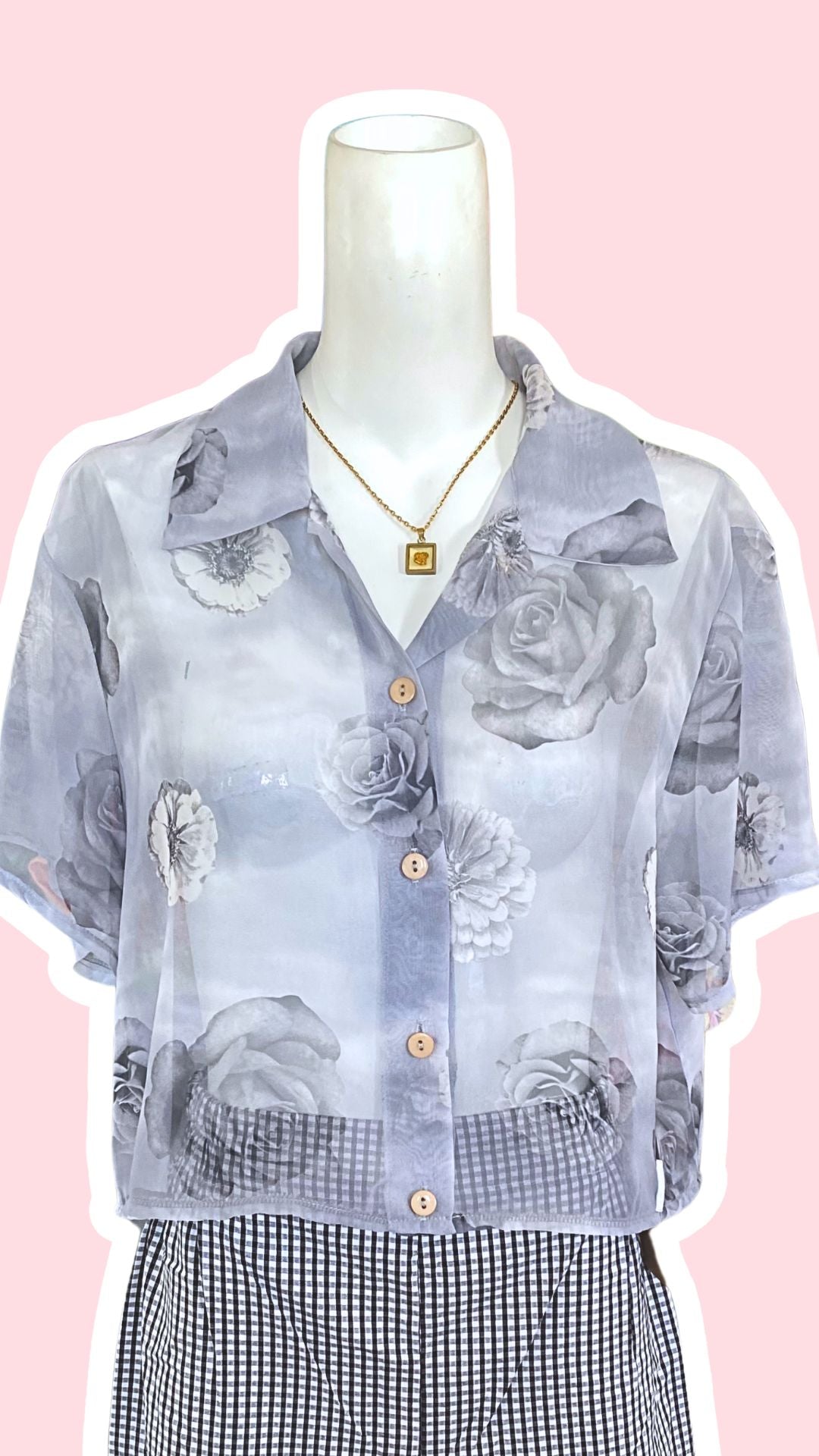 Cropped • T. 36 à 40 • Chemise transparente grise