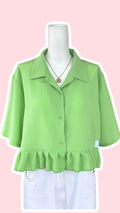 .Froufrou • T. 38 à 48 • Chemise crop top vert pomme