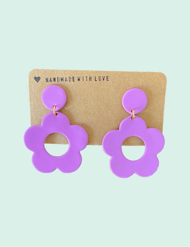 Boucles d’oreilles • Boucles en fleurs 70s violettes