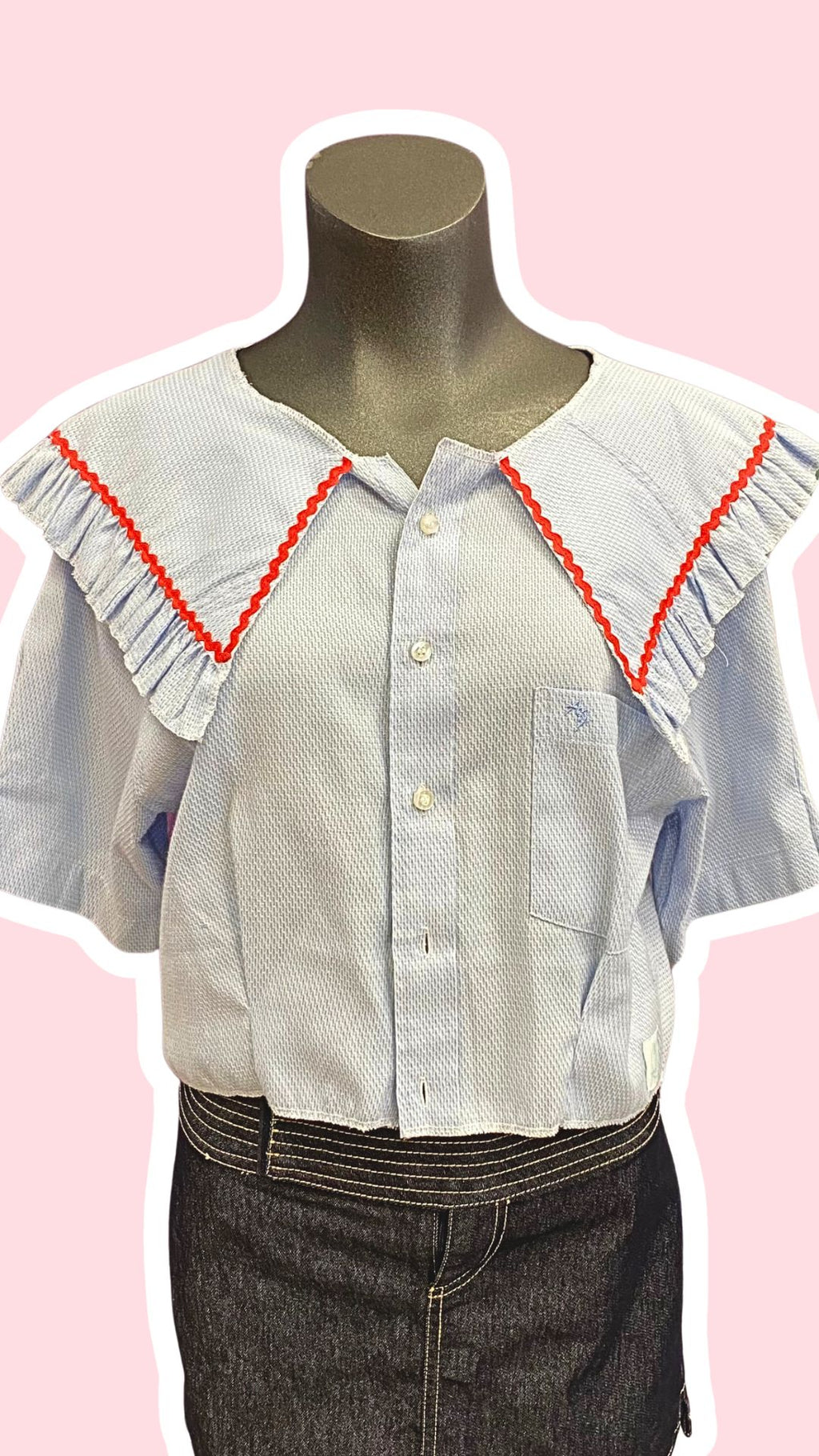 Sweaties • T.34 à 38 • Chemise grand col bleu ciel