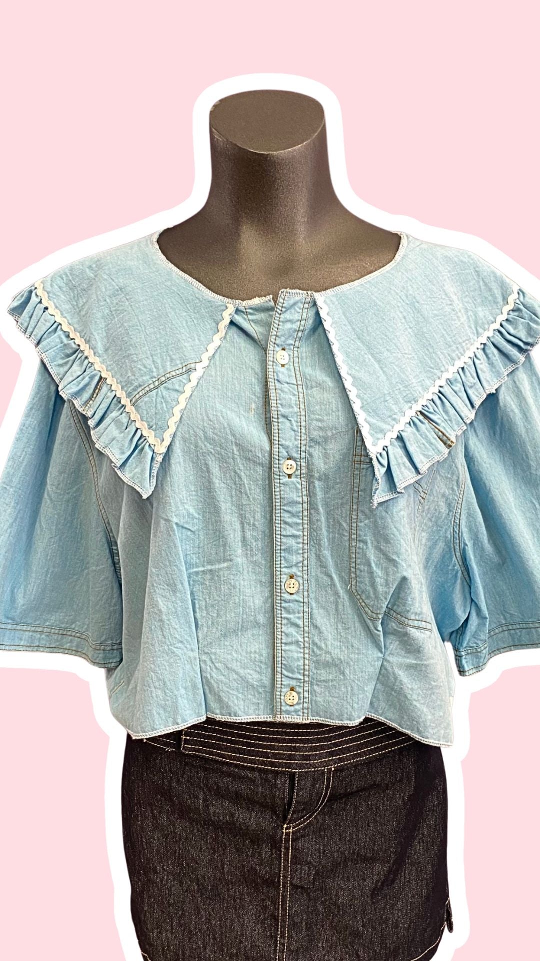 Sweaties • T.42 à 48 • Chemise grand col jeans clair