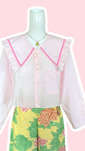 Sweaties • T.34 à 38 • Chemise grand col rose pastel