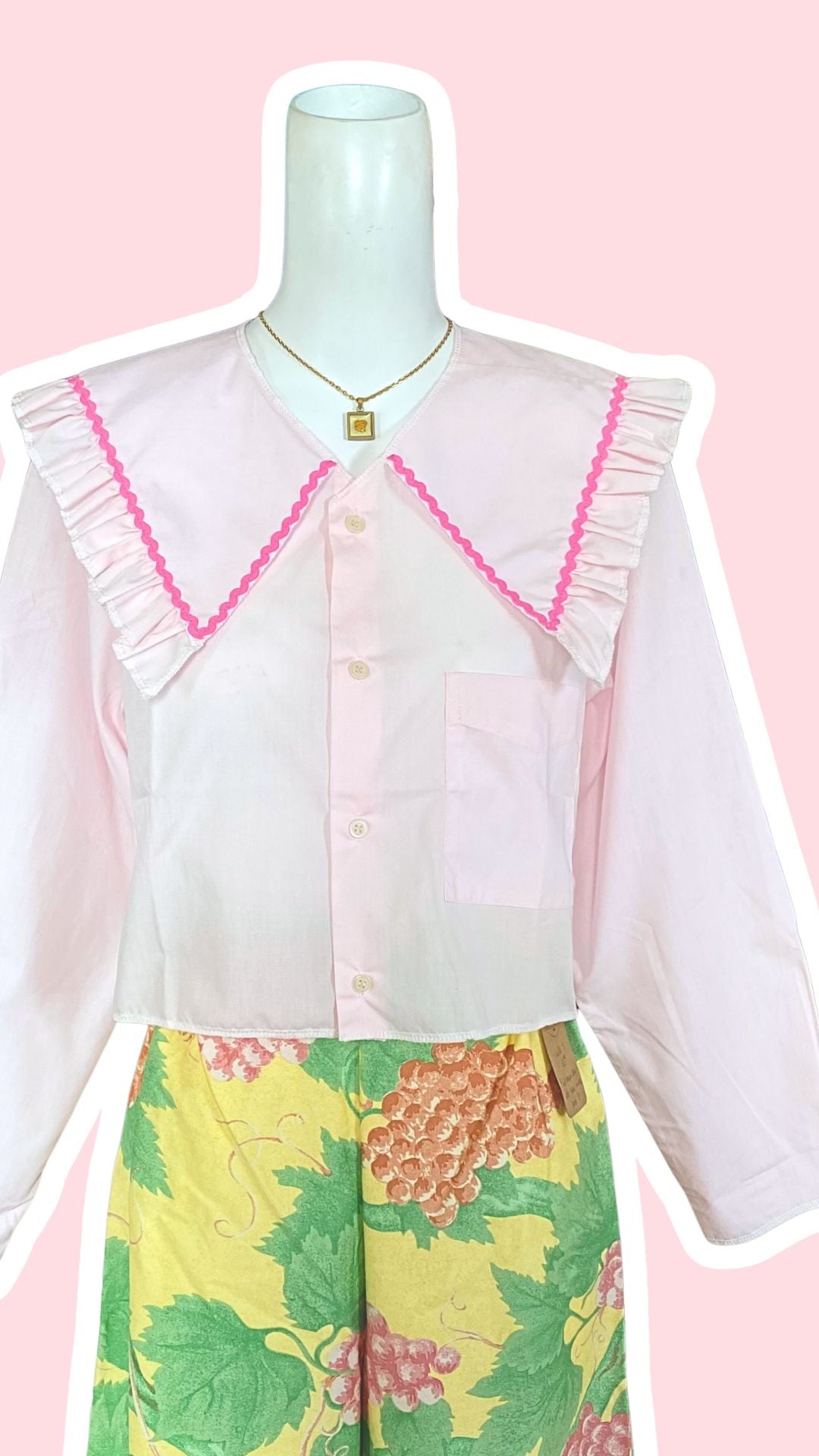 Sweaties • T.34 à 38 • Chemise grand col rose pastel