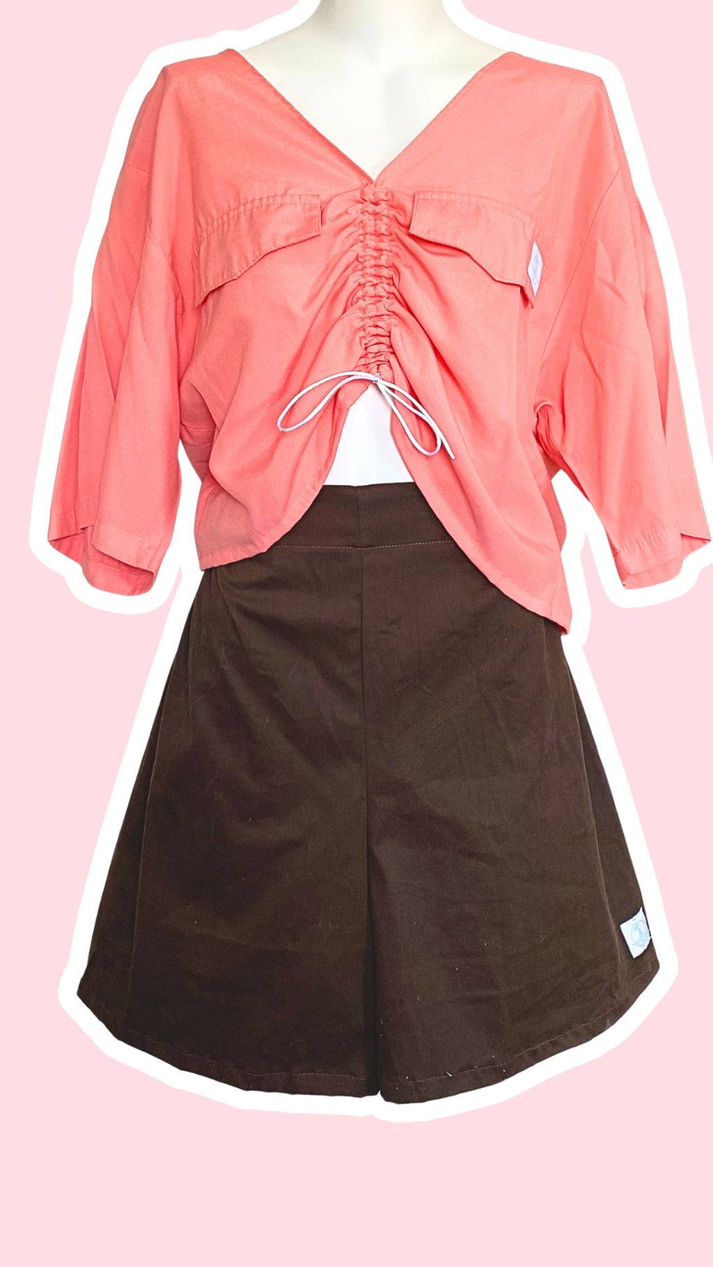 Short • T.XL • Short upcyclé marron épais