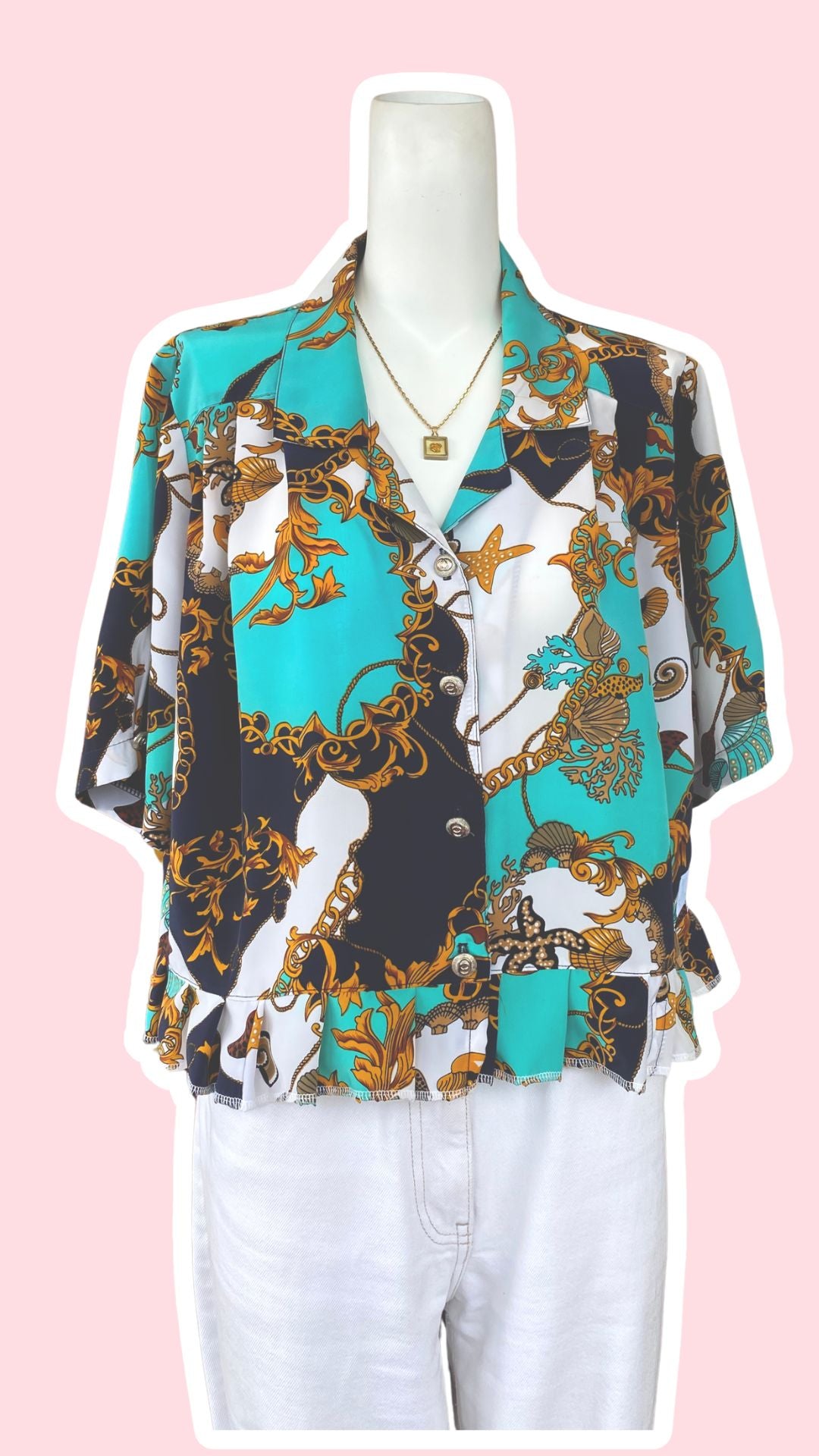Froufrou • T. 38 à 44 • Chemise crop top motifs marin