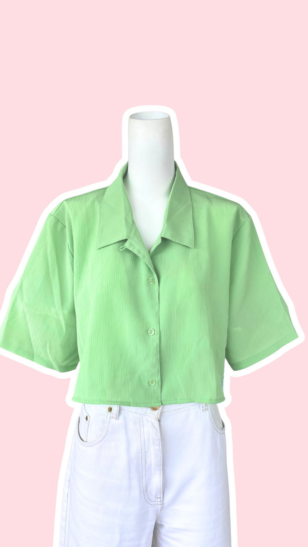 chemise crop top verte