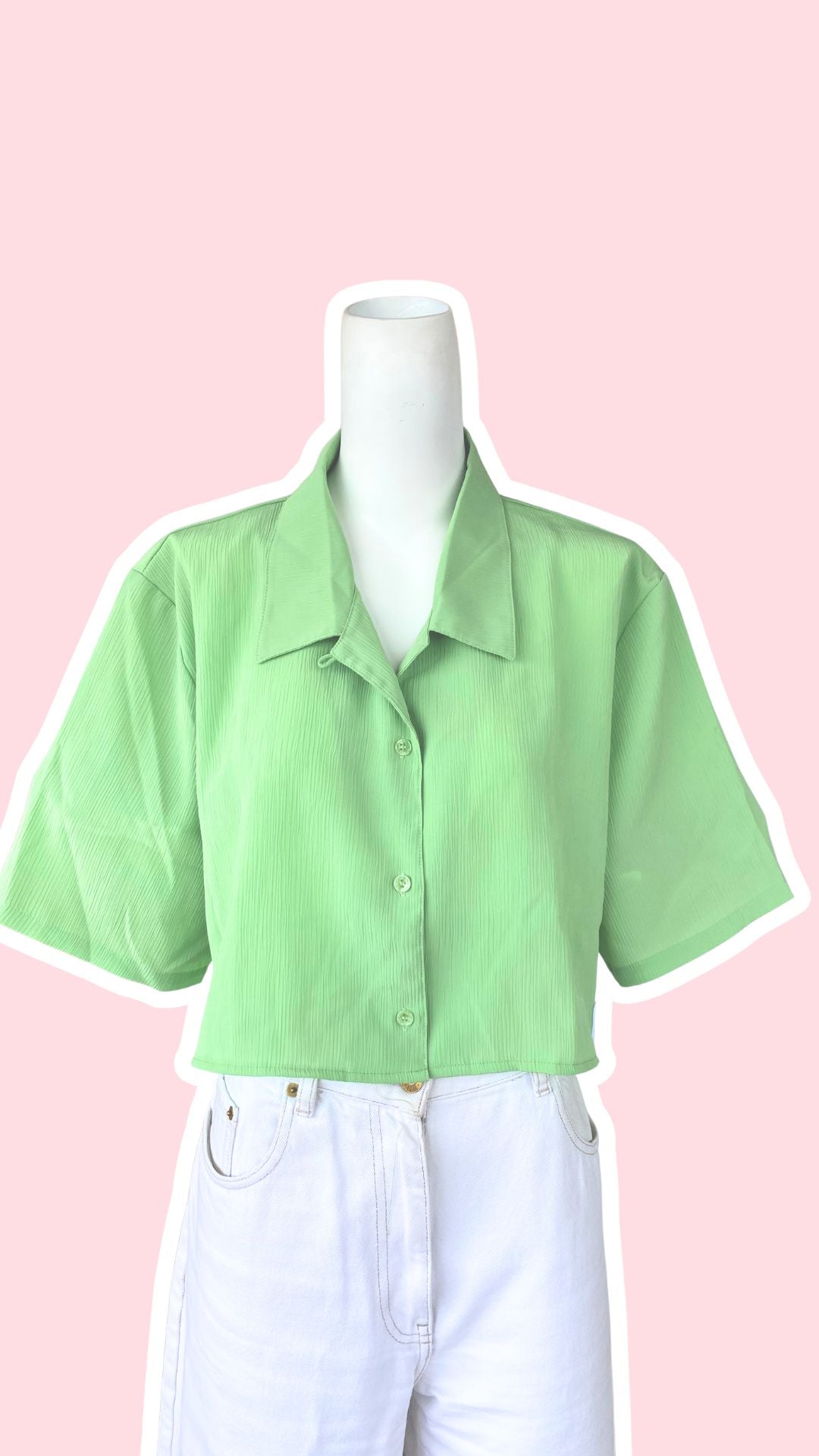 chemise crop top verte
