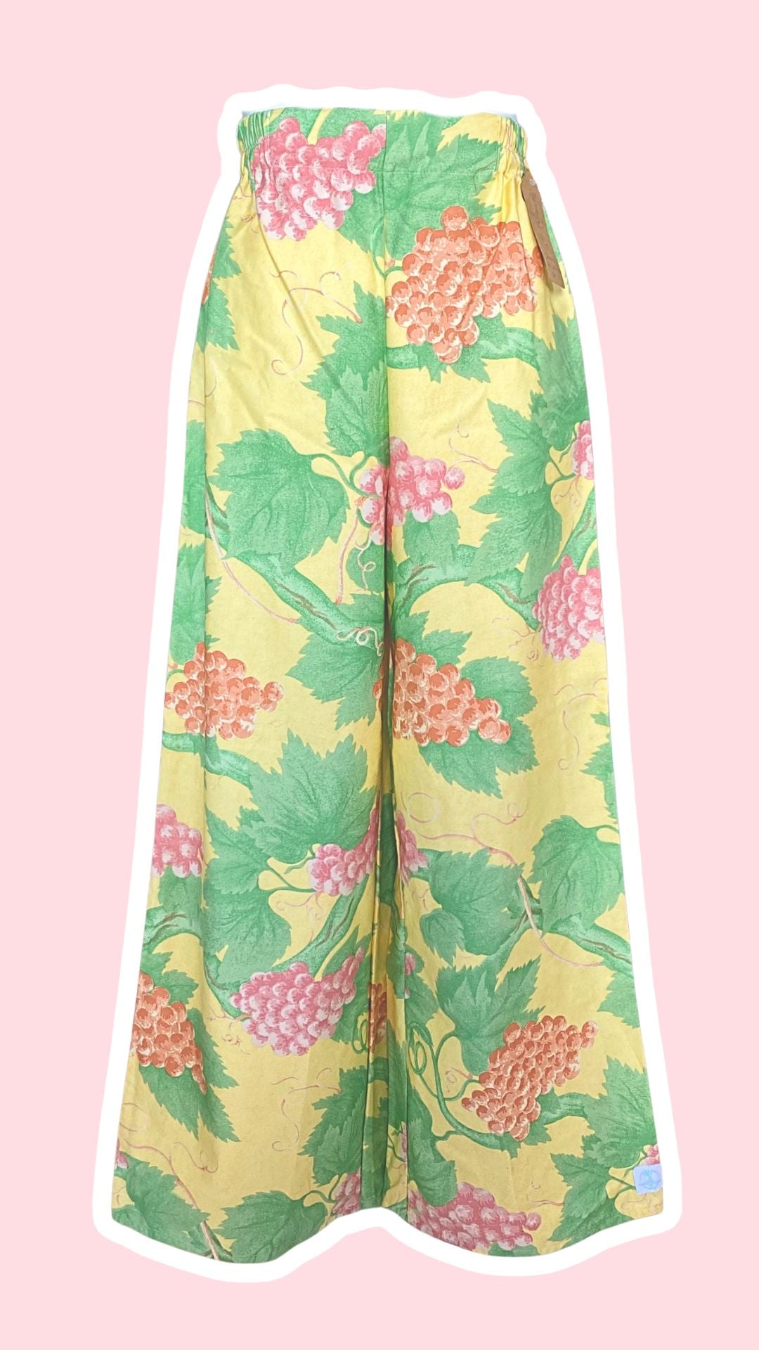 Pants • Taille XS/S • Pantalon upcyclé jaune à motifs