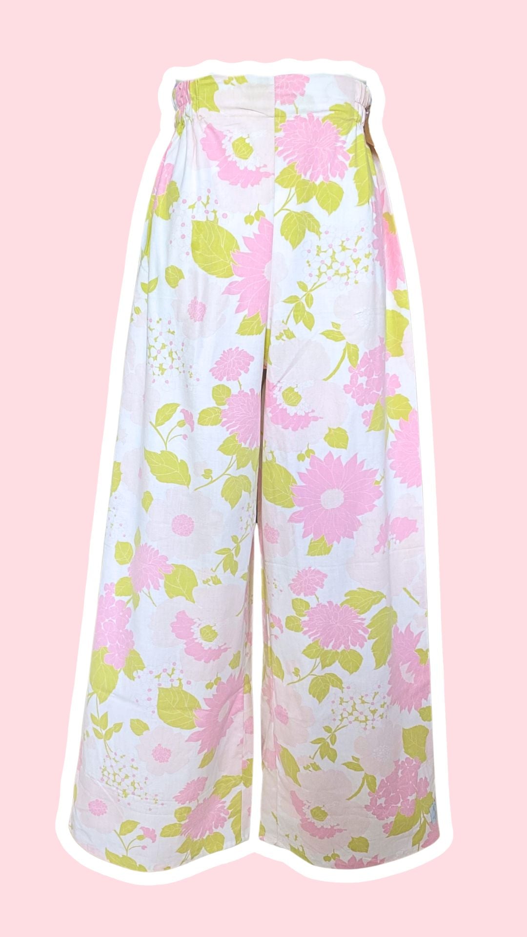 Pants • Taille XS/S & L • Pantalon upcyclé blanc à fleurs