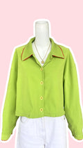 .Cropped Jacket • T. 36 à 42 • Surchemise veste courte verte pomme