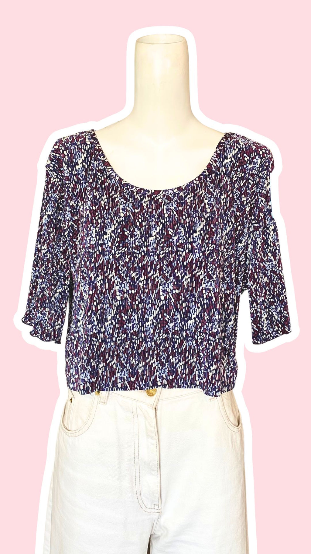 Cropped • T. 36 à 42 • Tshirt crépon à motifs