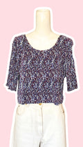 Cropped • T. 36 à 42 • Tshirt crépon à motifs
