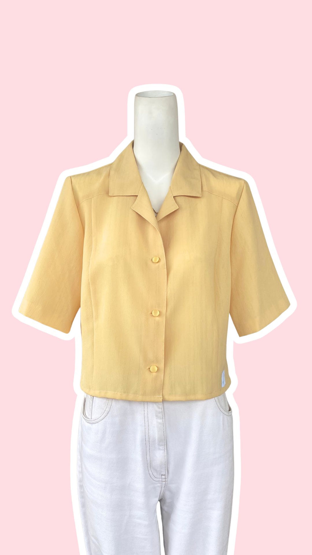 Cropped • T. 34 à 38 • Chemise crop top jaune crépon