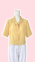 Cropped • T. 34 à 38 • Chemise crop top jaune crépon
