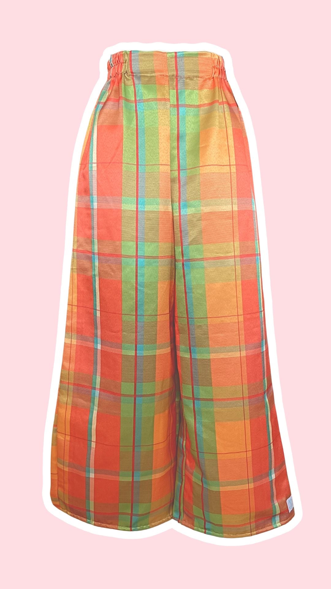 Pants • Taille XS/S & M • Pantalon upcyclé madras brillant