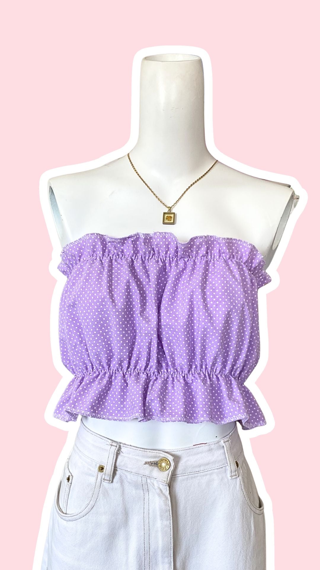 P'tis Ôh • T. M  • Bandeau lila à pois blanc
