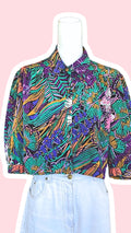 Cropped • T. 36 à 40 • Chemise motifs bariolés