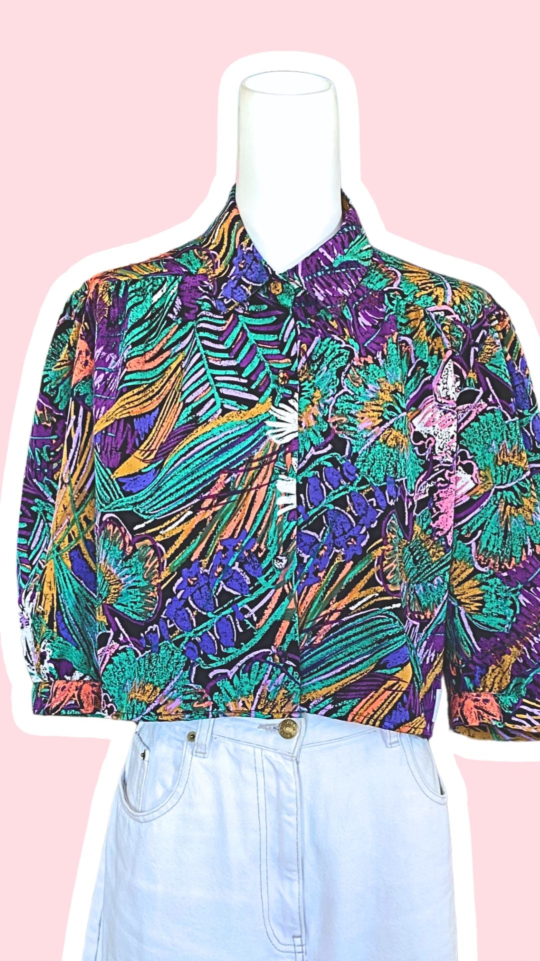 Cropped • T. 36 à 40 • Chemise motifs bariolés
