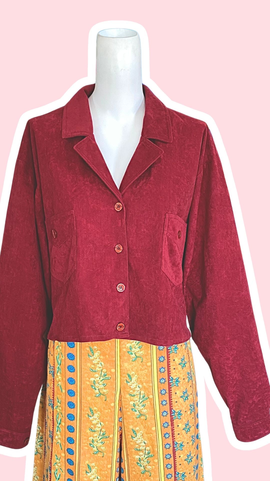 Cropped Jacket • T. 38 à 46 • Surchemise courte bordeau