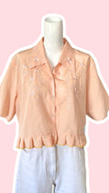 Froufrou • T. 36 à 42 • Chemise saumon brodée